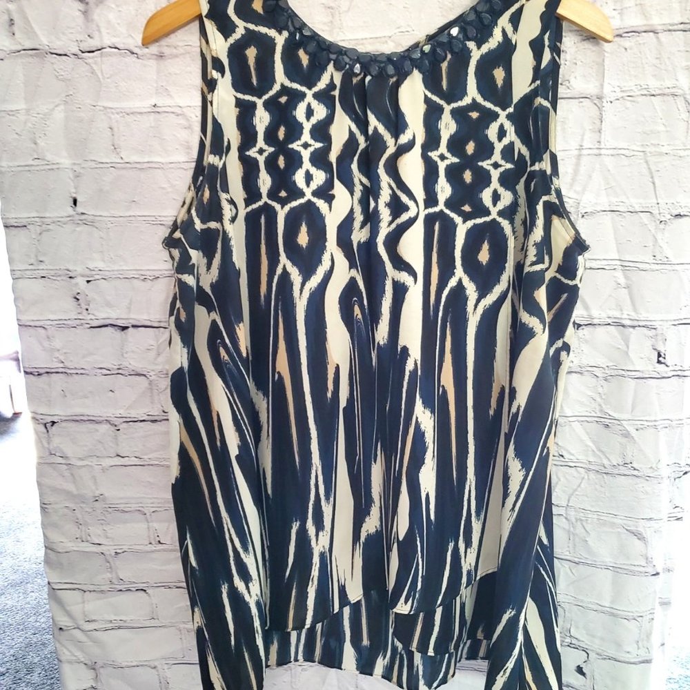 Alfani Beaded Sleeveless Flowy Top